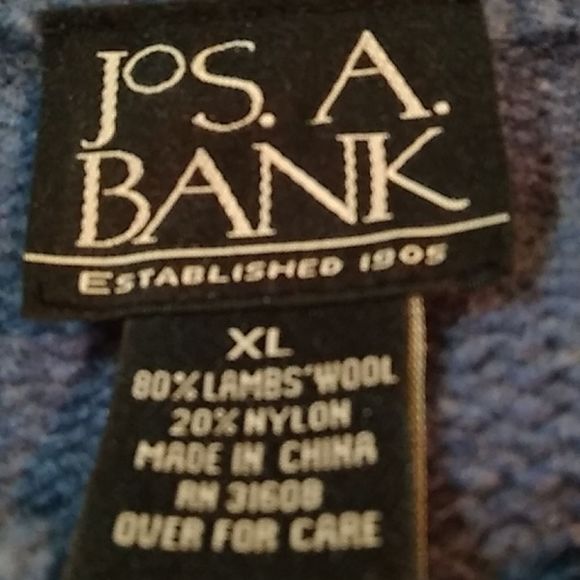 Jo's A Bank XL lambswool wall blue Hues crew neck cardigan. - Picture 2 of 3